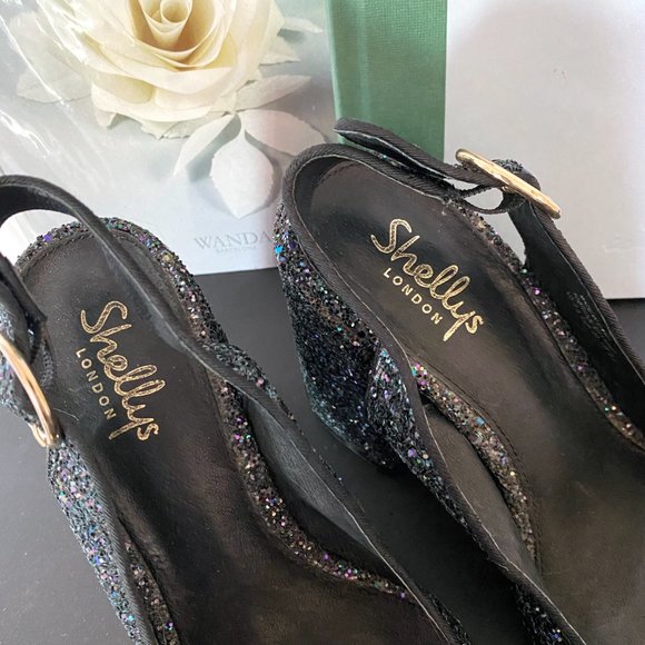 Shellys London Midnight Chester Slingback Heels - Size 8.5US 39EU - Picture 4 of 9